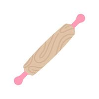 a rolling pin with pink handles on a white background vector