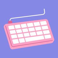 a pink keyboard isolated background vector