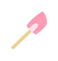 a pink spatula with a wooden handle on a white background vector