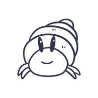 a cartoon crab with a smile on its face vector