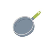 a frying pan with a handle on a white background vector