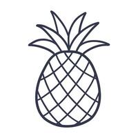 pineapple line icon, isolated on white background vector