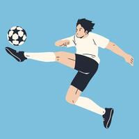 Soccer player kicking a ball vector