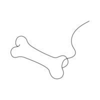 The dog bone single line art shows love for pets in a simple way. vector