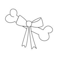 A dog bone symbol made with one smooth line. vector