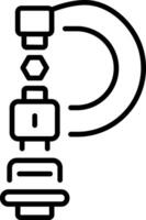 An outline style icon depicting micrometer caliper vector