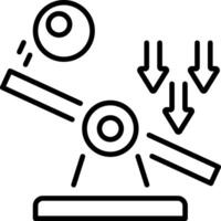 A linear style icon representing force vector