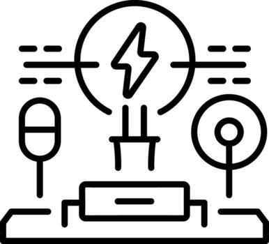 A line style icon showing graaff generator vector