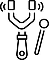 A line style icon showing tuning fork vector