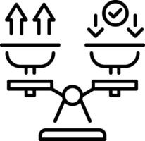 A linear style icon representing equilibrium point vector