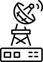 An outline style icon depicting parabolic dish vector