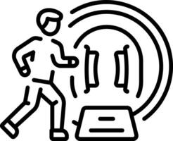 A linear style icon representing hadron collider vector