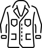 An outline style icon depicting lab coat vector