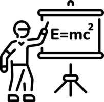 A linear style icon representing einstein formula vector
