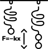 A line style icon showing hooks law vector