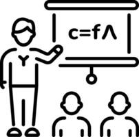 A linear style icon representing light equation vector