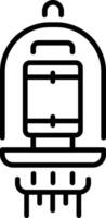 A linear style icon representing vacuum tube vector