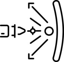 A linear style icon representing concave mirror vector
