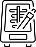 An outline style icon depicting metronome vector