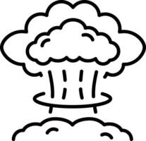 A linear style icon representing nuclear explosion vector