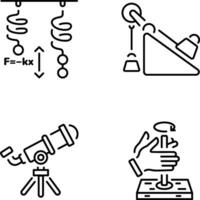 Set of Practical Physics Line Style Icons vector