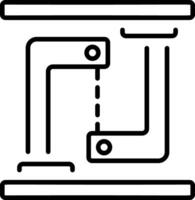 An outline style icon depicting tensegrity structure vector