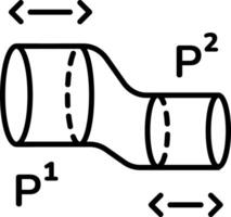 A linear style icon representing bernoulli equation vector
