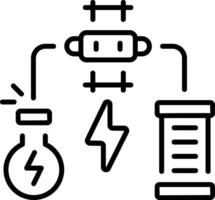 A line style icon showing electric potential vector
