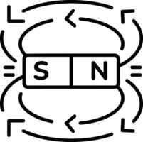 A linear style icon representing magnetic field vector