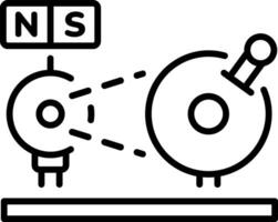 A line style icon showing electromagnetic vector