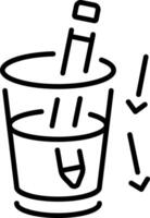 A line style icon showing light refraction vector