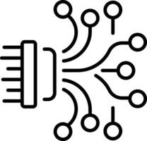An outline style icon depicting optical fiber vector