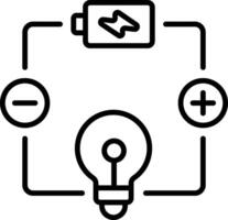 A line style icon showing light experiment vector