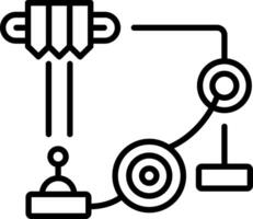 A linear style icon representing pulley work vector