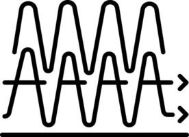 An outline style icon depicting wave amplitude vector