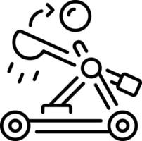 A linear style icon representing projectile motion vector