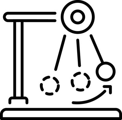 A linear style icon representing pendulum motion