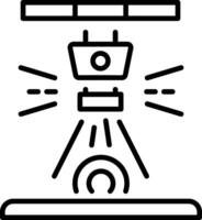 A linear style icon representing laser beam vector