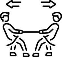 A line style icon showing balanced forces vector