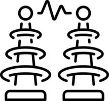 A linear style icon representing tesla coil vector