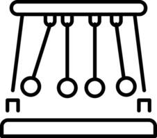 A linear style icon representing newton cradle vector
