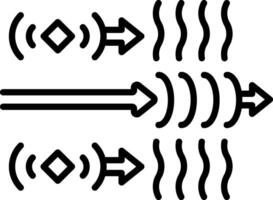 An outline style icon depicting doppler effect vector