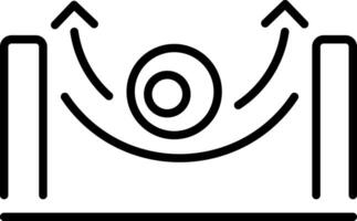 A linear style icon representing friction motion vector