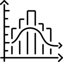 A linear style icon representing histogram vector