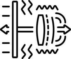 An outline style icon depicting doppler shift vector