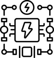An outline style icon depicting electric circuit vector
