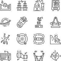 Set of Quantum Physics Linear Style Icons vector