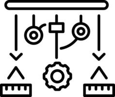 An outline style icon depicting pulley system vector