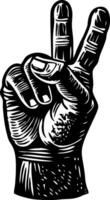 A glyph style illustration representing victory pose vector