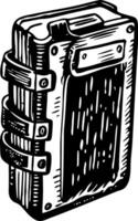 A vintage style illustration showing tactical notebook vector